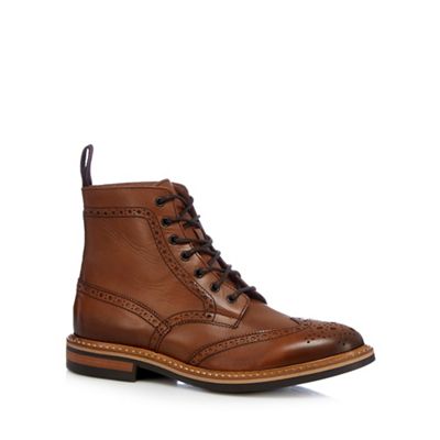 Hammond & Co. by Patrick Grant Tan 'Elijah' ankle-high brogue boots